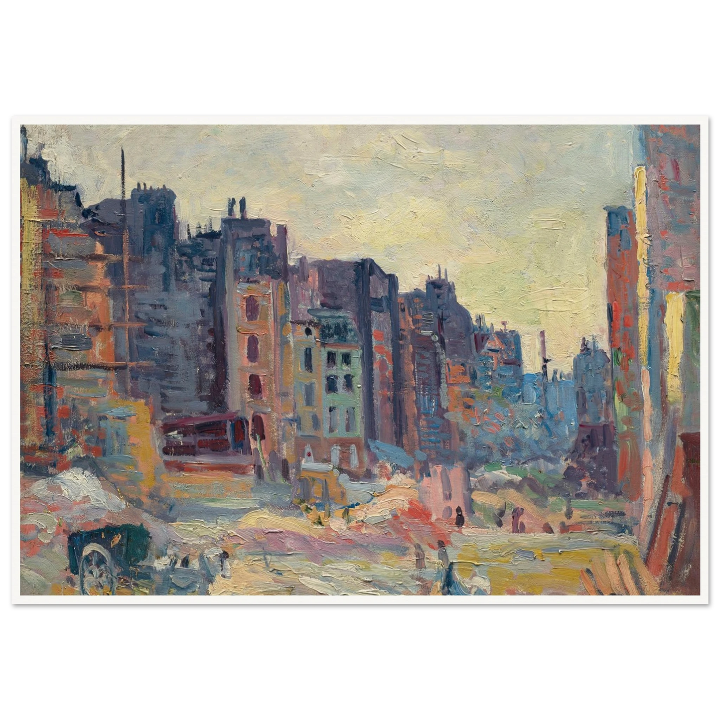 Paris, Le percement de la rue Réaumur (1907-08) Art Print | Maximilien Luce-Quipham Collections