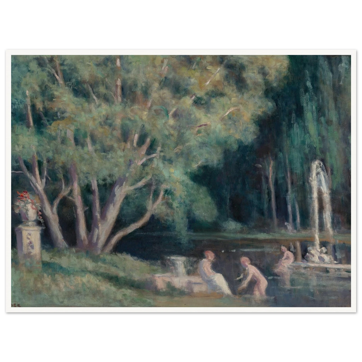 Les baigneurs au jet d’eau Art Print | Maximilien Luce-Quipham Collections