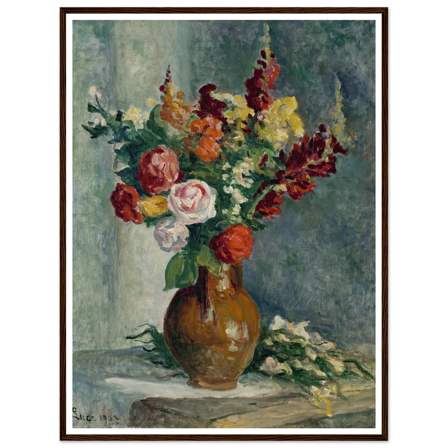 Vase de fleurs (1907) Art Print | Maximilien Luce-Quipham Collections