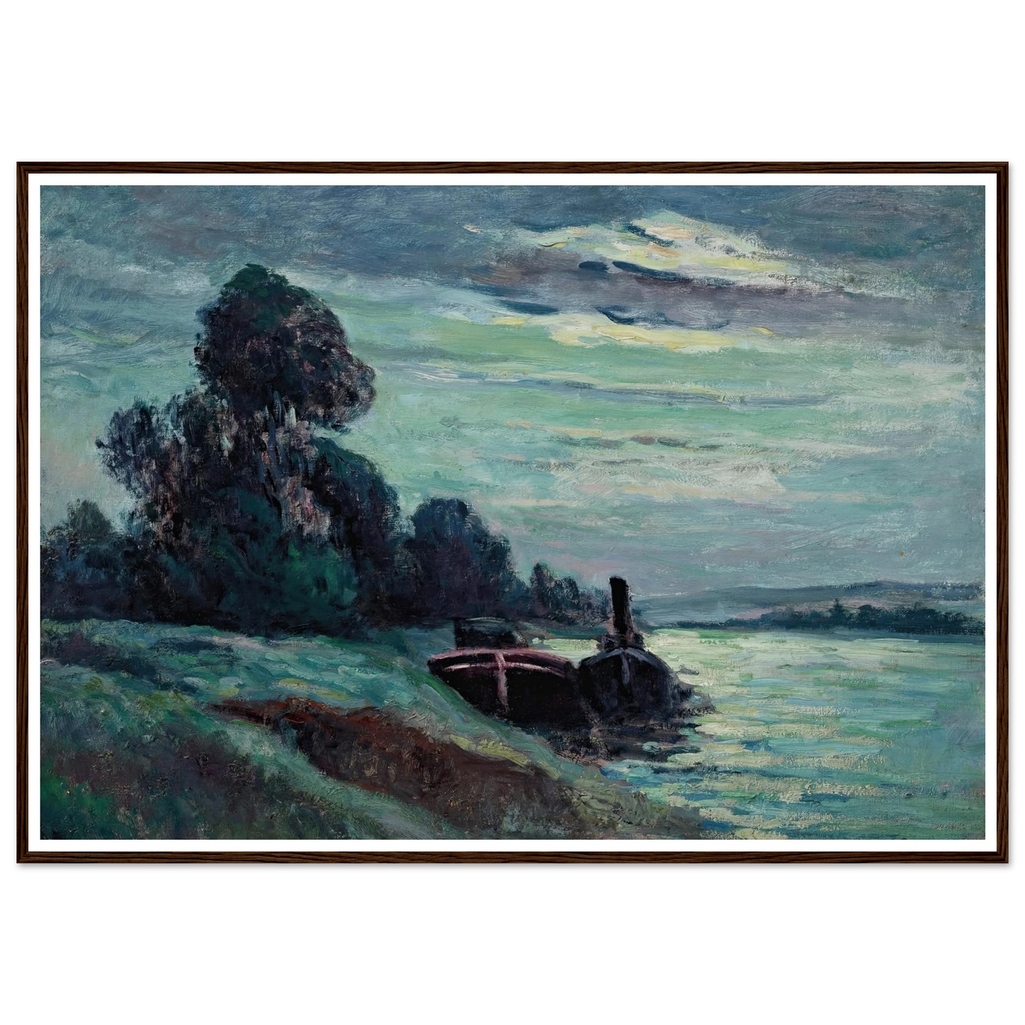 Péniches sur la Seine Art Print | Maximilien Luce-Quipham Collections