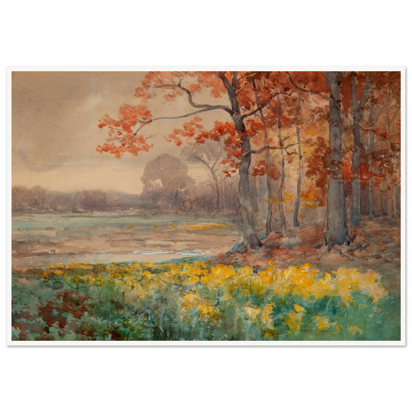 Yellow Flowers on a Grey Day (1911) Art Print | Julian Onderdonk-Quipham Collections