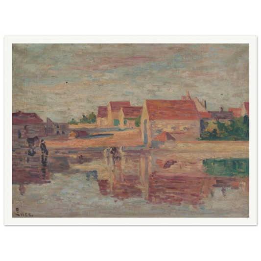 Village au bord d’une rivière Art Print | Maximilien Luce-Quipham Collections