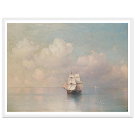 Calm Seas Art Print | Ivan Konstantinovich Aivazovsky - Framed Poster - 30x40 cm / 12x16″ - Black frame