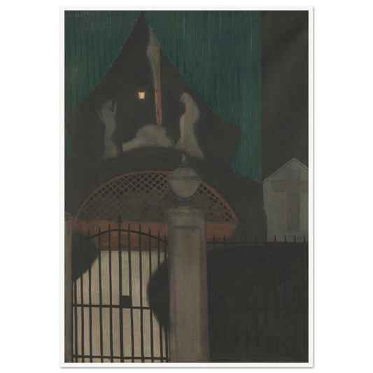 Calvarie en vagevuur te Oostende (1908) Art Print | Leon Spilliaert - Framed Poster - 30x40 cm / 12x16″ - Black frame