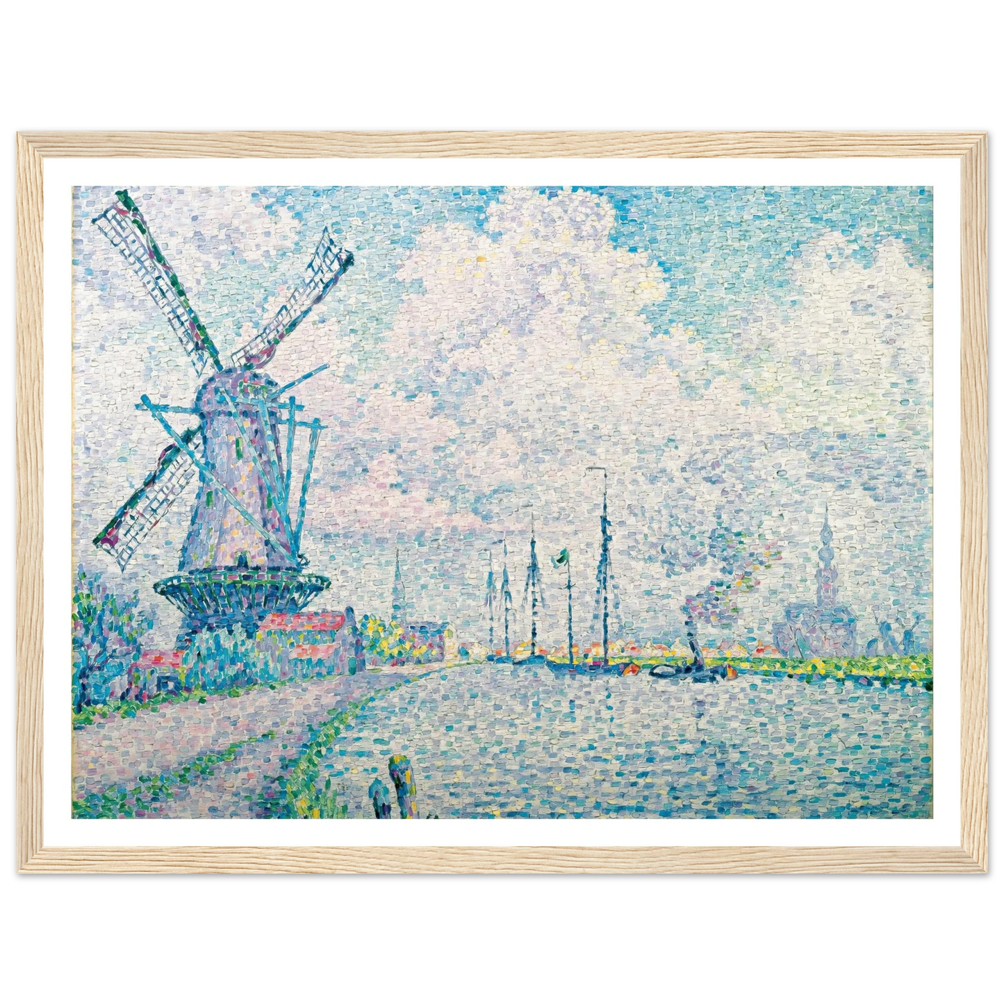 Canal of Overschie Art Print | Paul Signac - Framed Poster - 30x40 cm / 12x16″ - Black frame