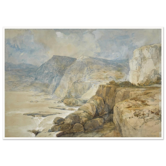 Cape Blanco, Lebanon (1839) Art Print | David Roberts - Framed Poster - 30x40 cm / 12x16″ - Black frame