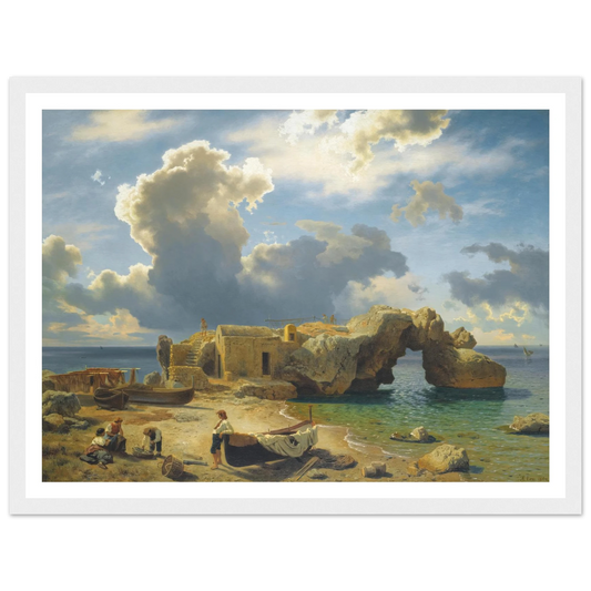 Capri ( 1864) Art Print | August Wilhelm Leu - Framed Poster - 30x40 cm / 12x16″ - Black frame