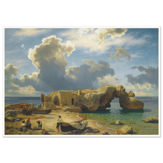 Capri ( 1864) Art Print | August Wilhelm Leu - Framed Poster - 30x40 cm / 12x16″ - Black frame
