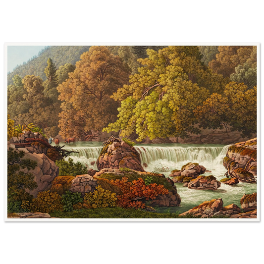 Cascade derrière le Martinet Art Print | Peter Birmann - Framed Poster - 30x40 cm / 12x16″ - Black frame