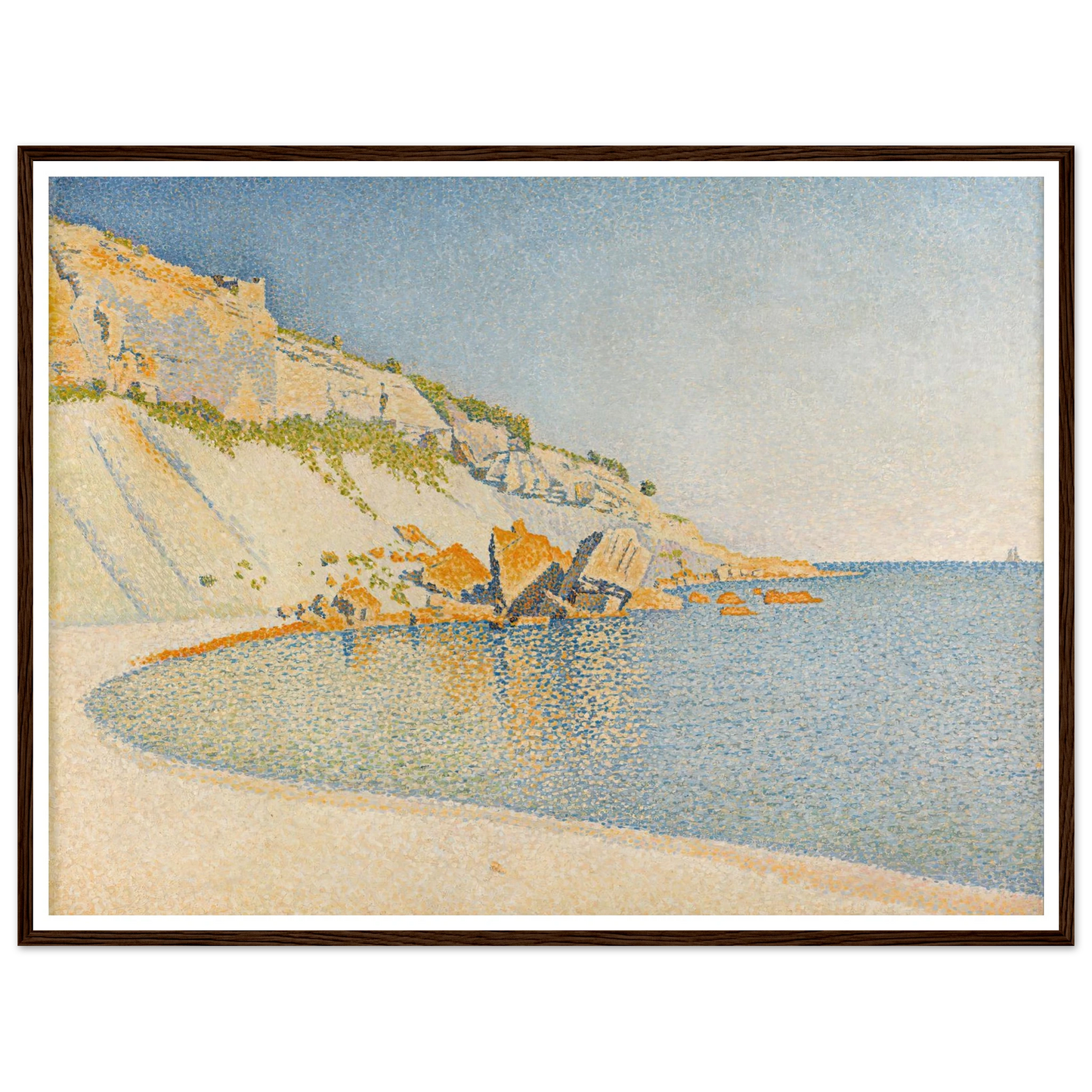 Cassis, Cap Lombard, Opus 196 Art Print | Paul Signac - Framed Poster - 30x40 cm / 12x16″ - Black frame