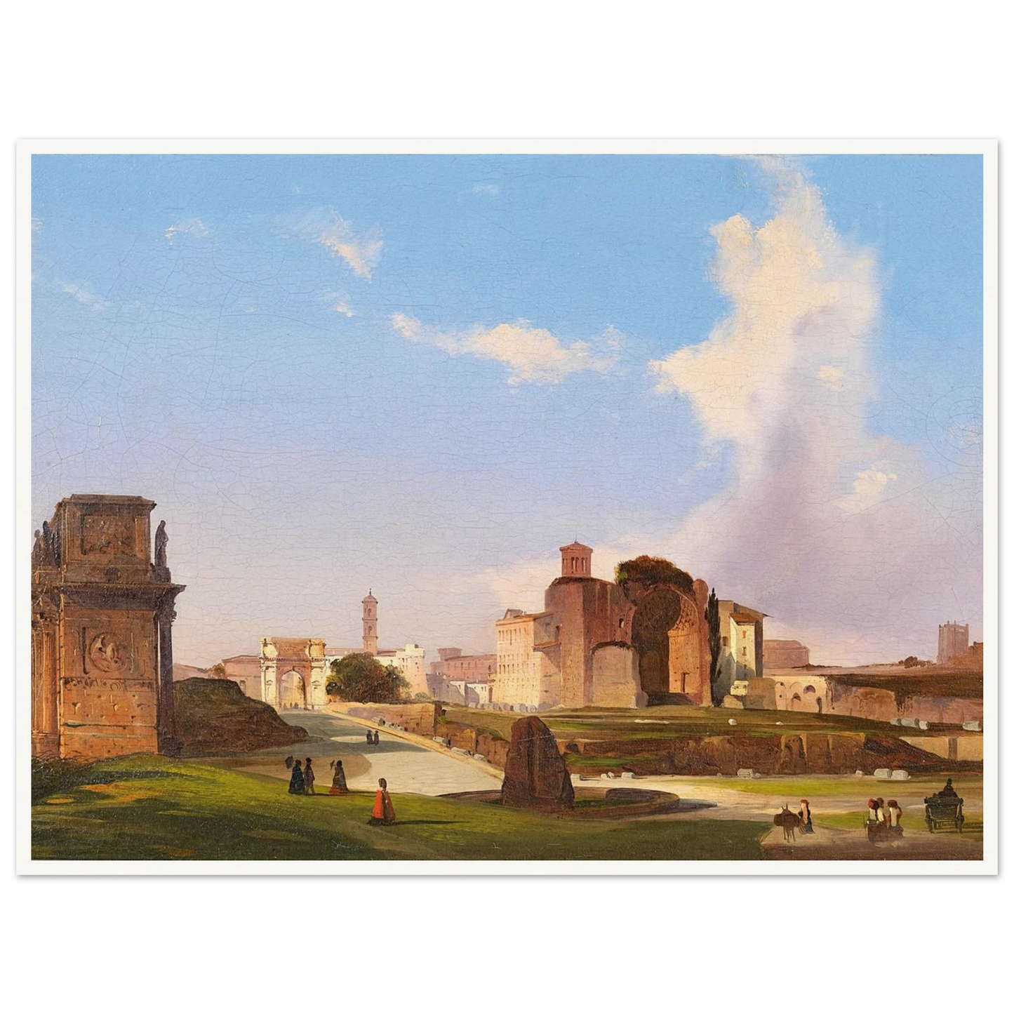 A View Of The Roman Forum With The Arch Of Constantine Art Print | Ippolito Caffi-Quipham Collections