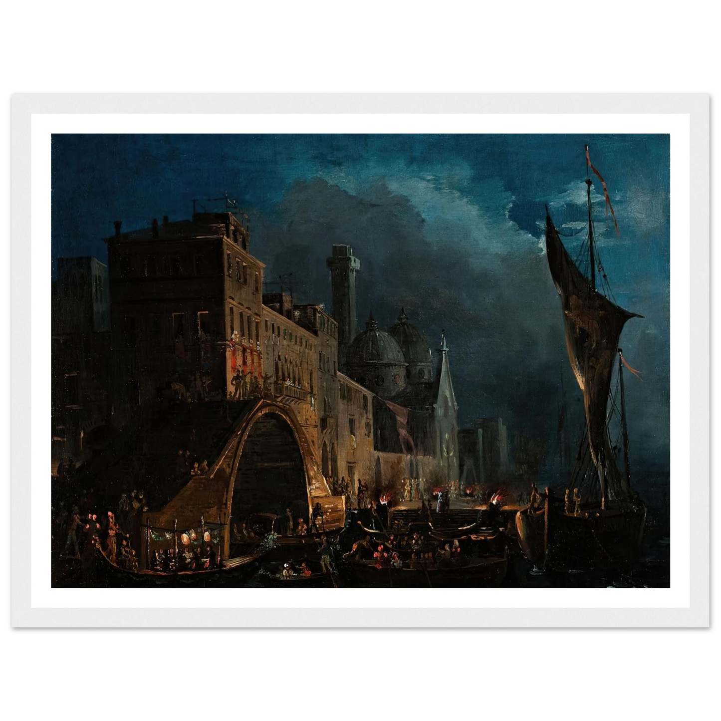 A Venetian Gala Night (1824-1838) Art Print | Ippolito Caffi-Quipham Collections