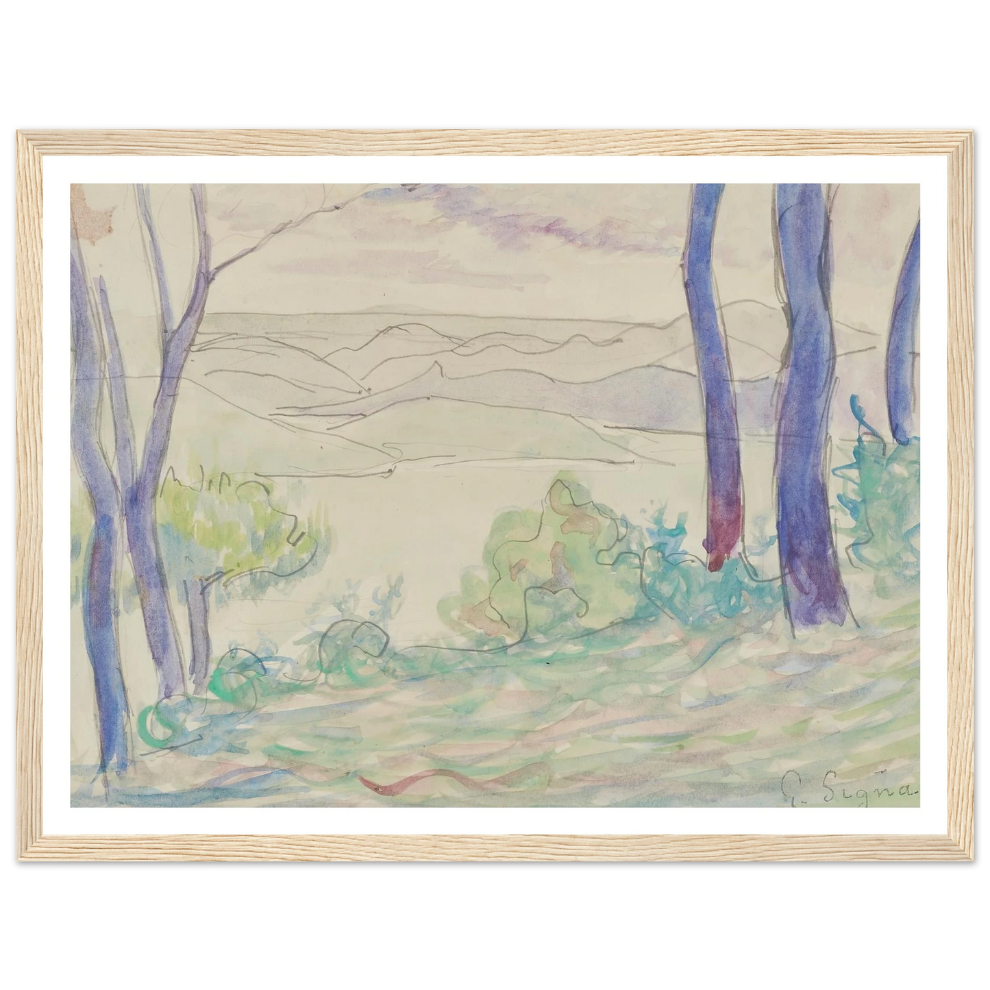 Paysage méditerranéen (1895) Art Print | Paul Signac-Quipham Collections