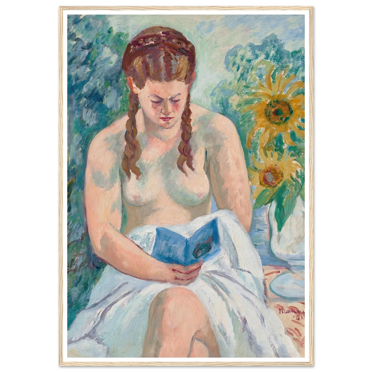 Geneviève Sauty nue lisant (1945) Art Print | Henri Manguin-Quipham Collections