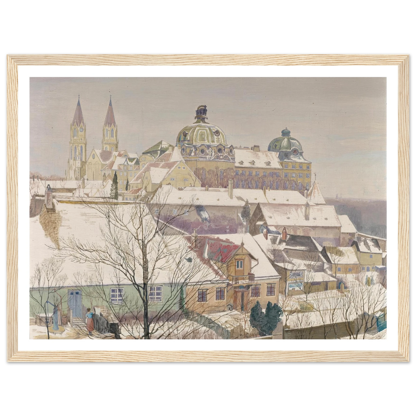 Klosterneuburg im Winter (1924) Art Print | Max Kahrer-Quipham Collections
