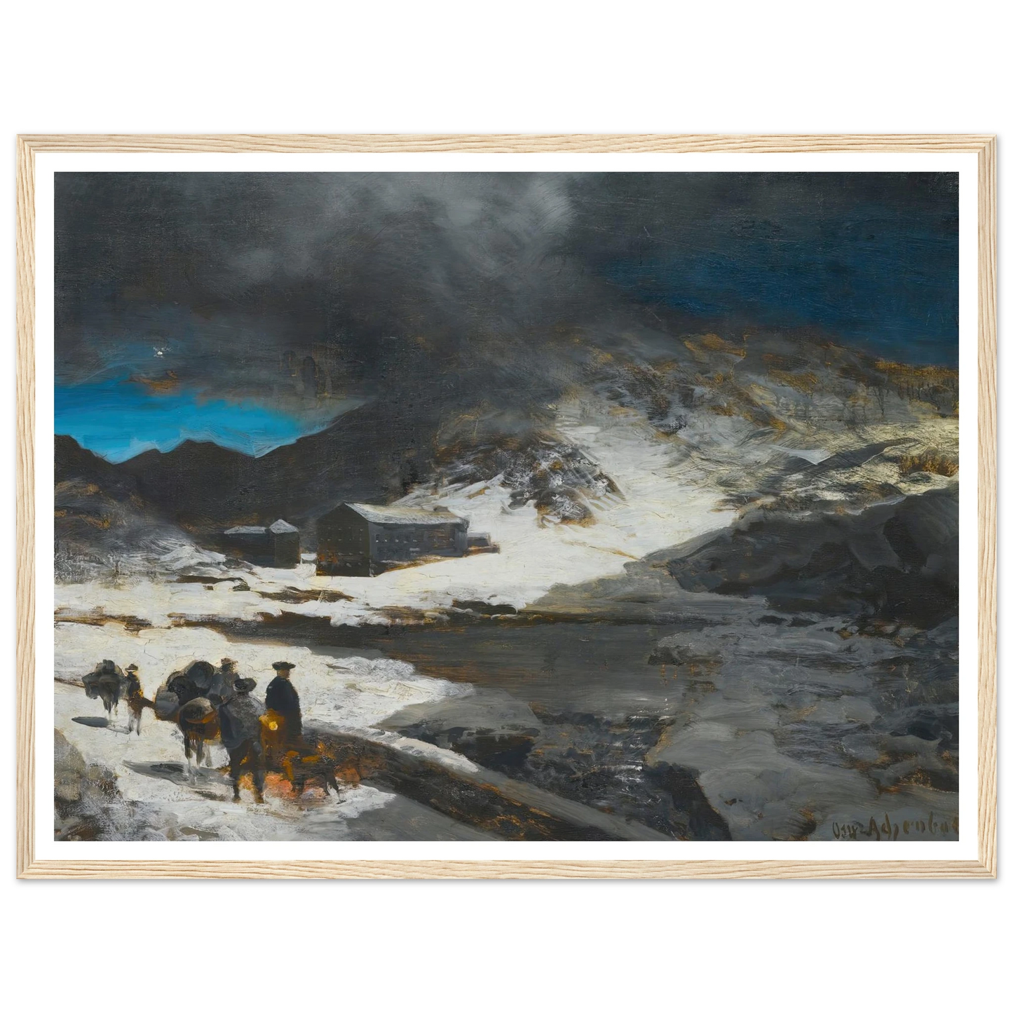The Great St Bernard Inn, In The Alps Art Print | Oswald Achenbach-Quipham Collections