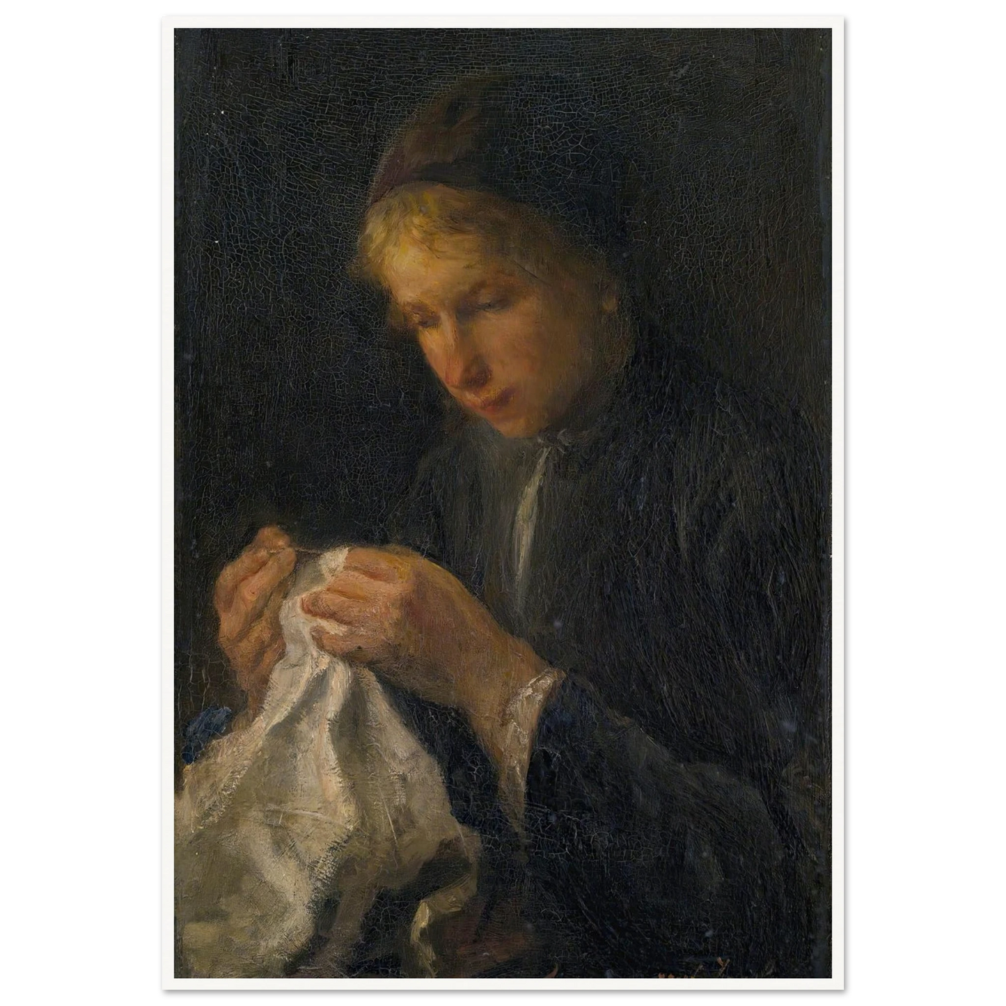 Woman Sewing Art Print | Jozef Israels-Quipham Collections