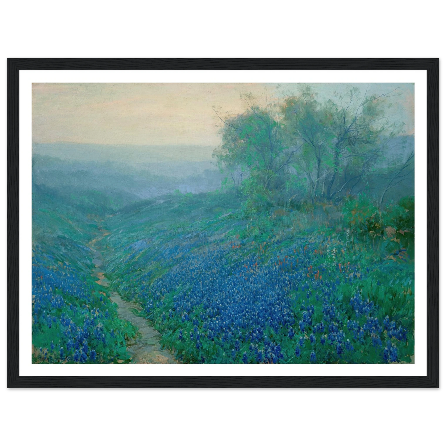 Bluebonnets at Dawn, North of San Antonio (1915) Art Print | Julian Onderdonk-Quipham Collections