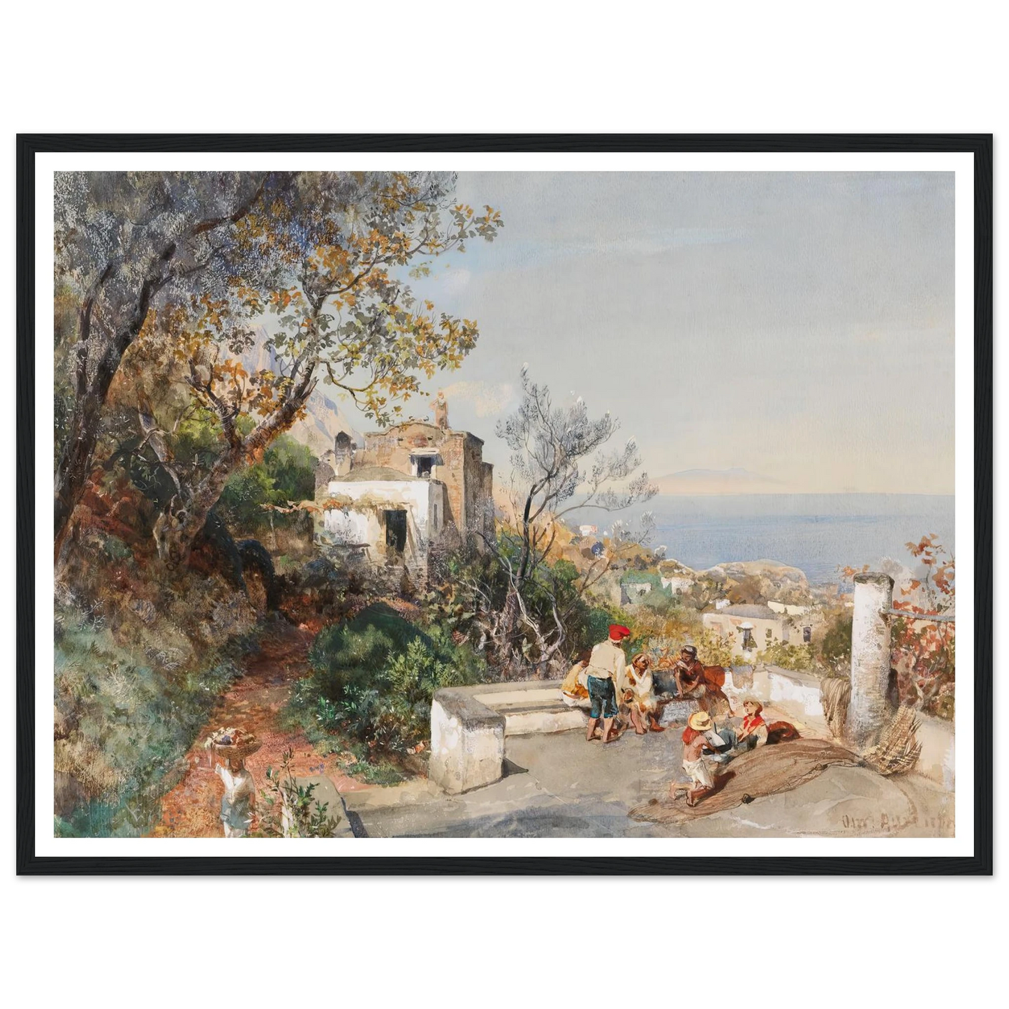 Blick über die Bucht von Neapel (1880) Art Print | Oswald Achenbach-Quipham Collections