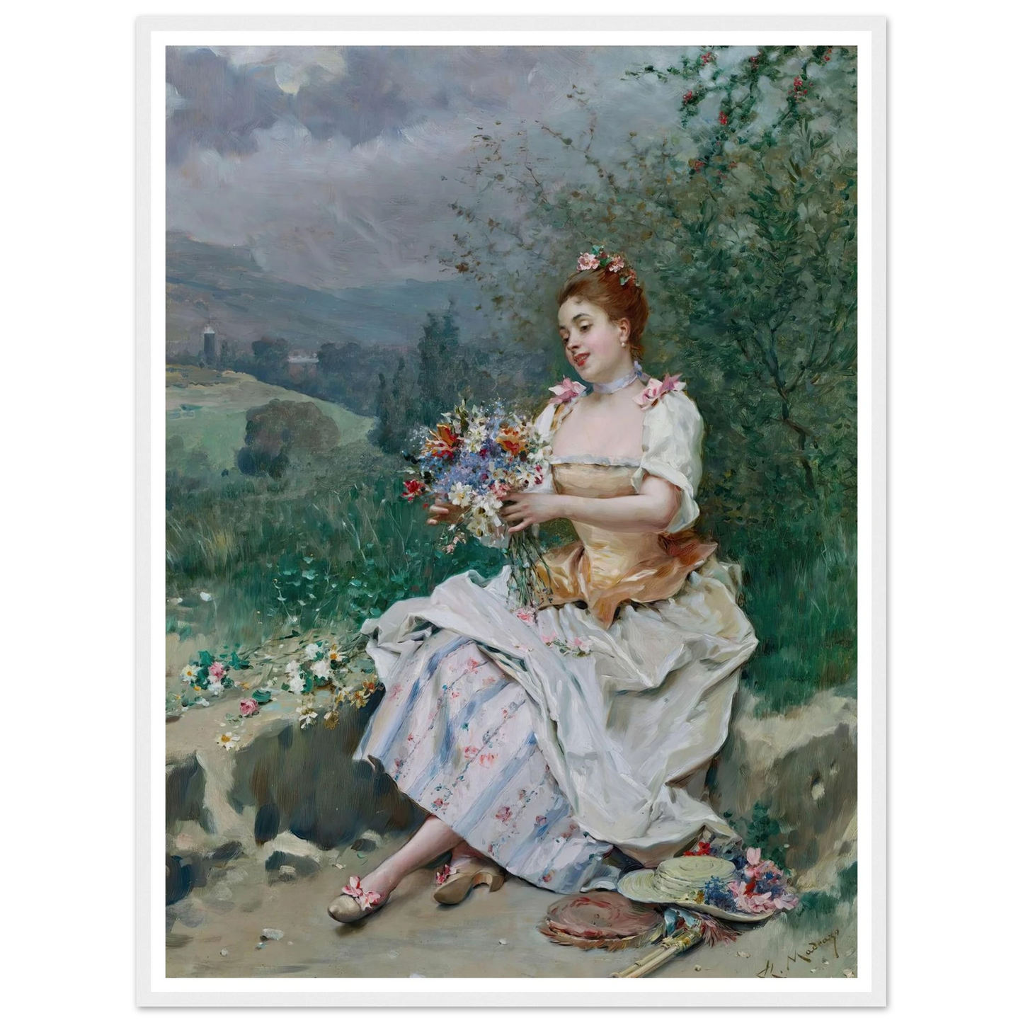 El bouquet de flores Art Print | Raimundo de Madrazo y Garreta-Quipham Collections