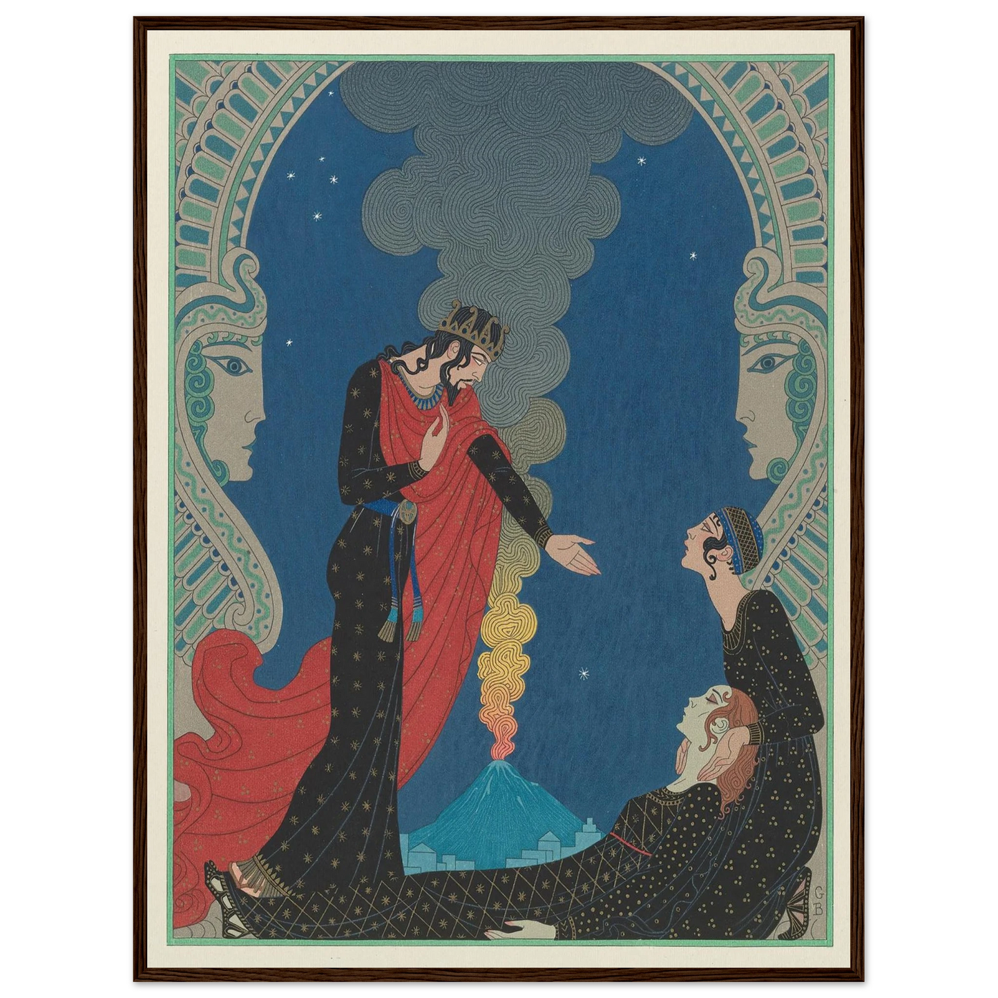 Empedocles and Panthea (1929) Art Print | George Barbier-Quipham Collections