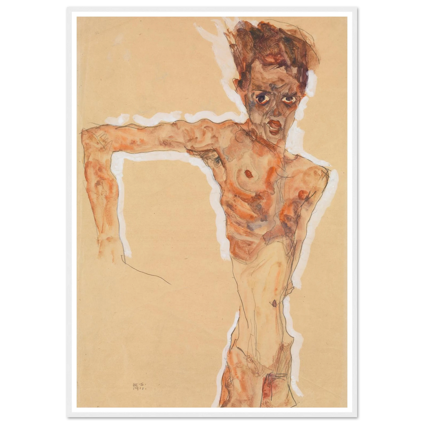 Self-Portrait (1911) Art Print | Egon Schiele-Quipham Collections