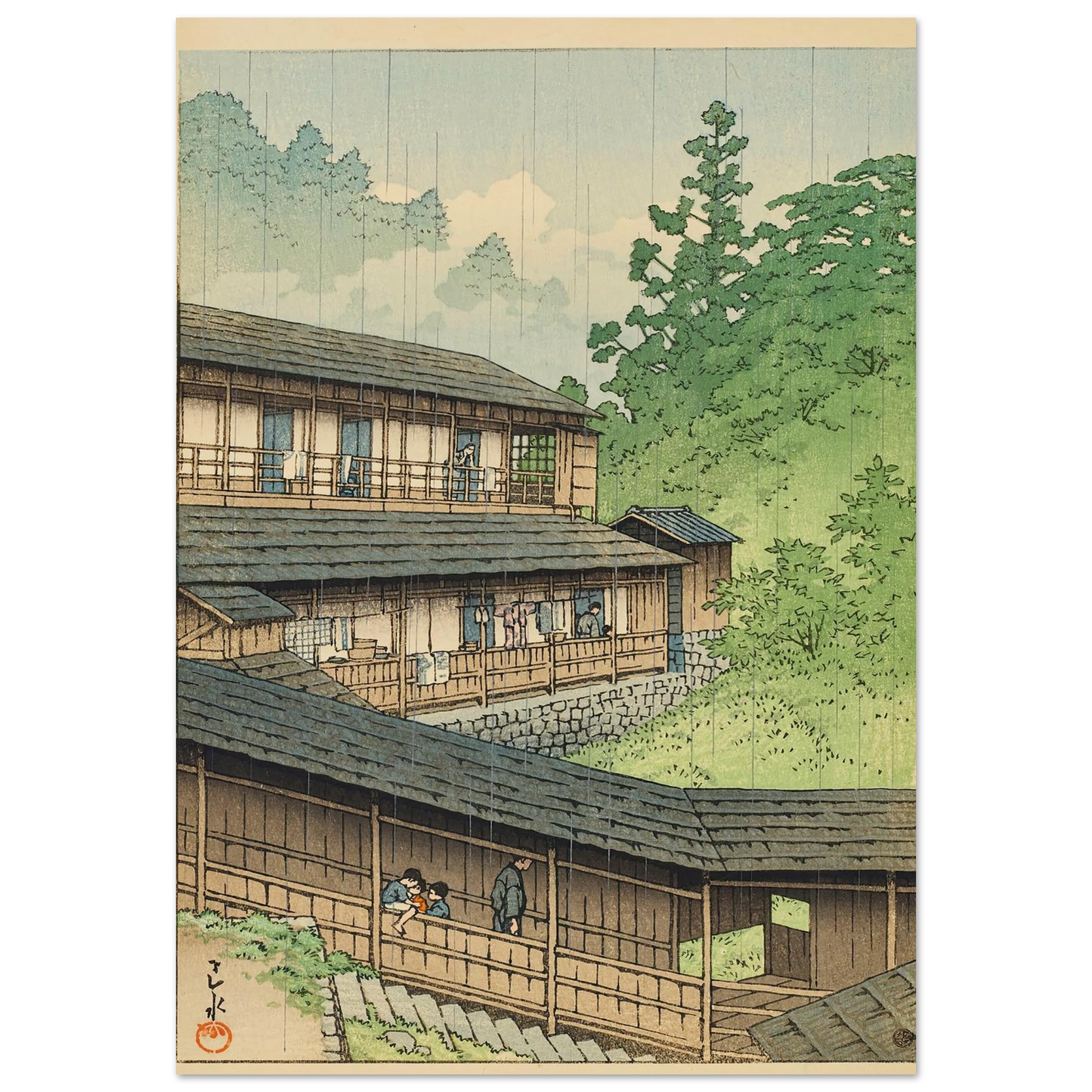 Miyagi ken Sakunami onsen (Sakunami Hot Springs in Miyagi Prefecture) (1941) Art Print | Kawase Hasui-Quipham Collections