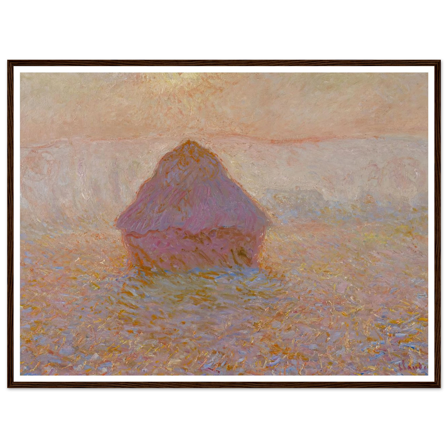 Grainstack-Sun in the Mist (1891) Art Print | Claude Monet-Quipham Collections