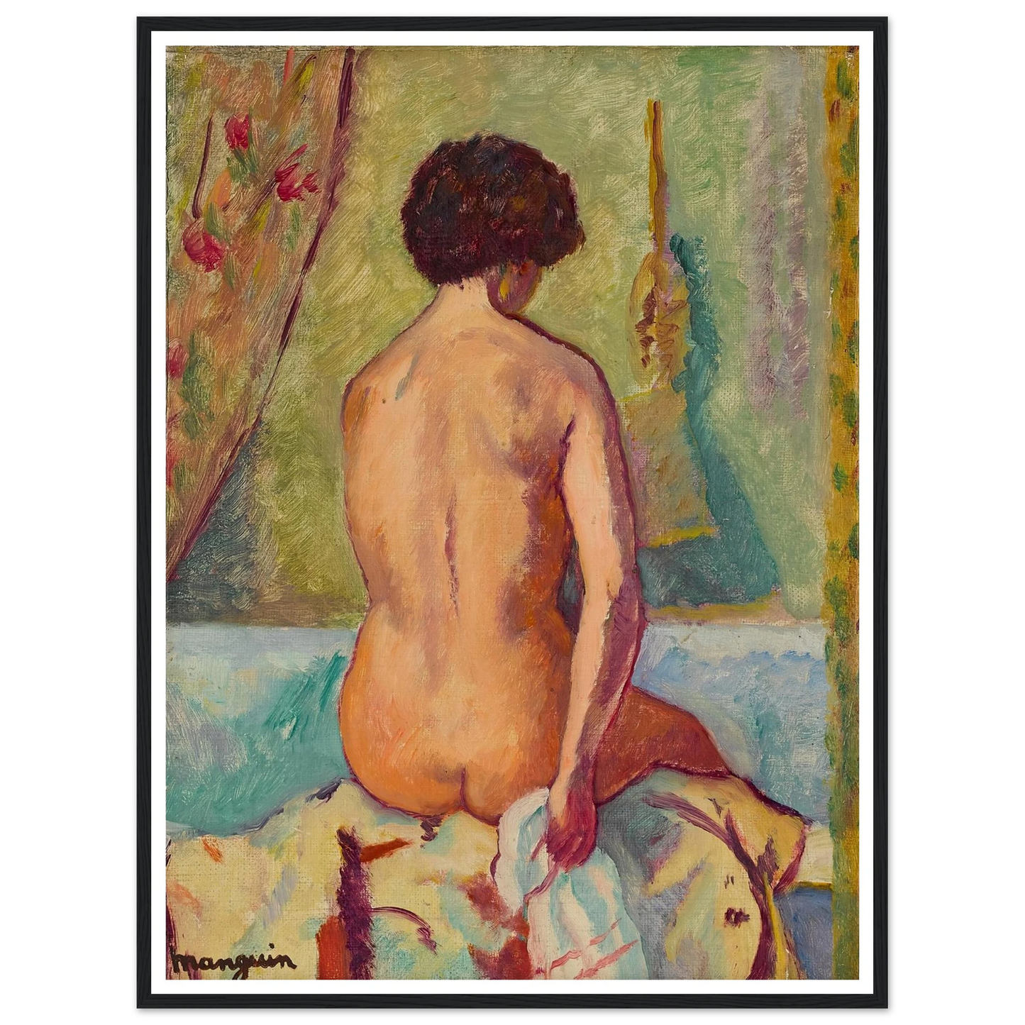 Nu assis de dos, line (1940) Art Print | Henri Manguin-Quipham Collections