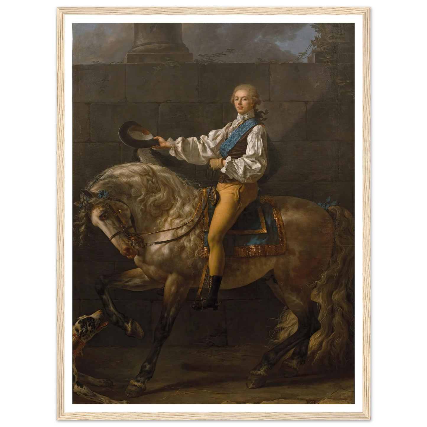 Equestrian portrait of Stanisław Kostka Potocki (1781) Art Print | Jacques Louis David-Quipham Collections