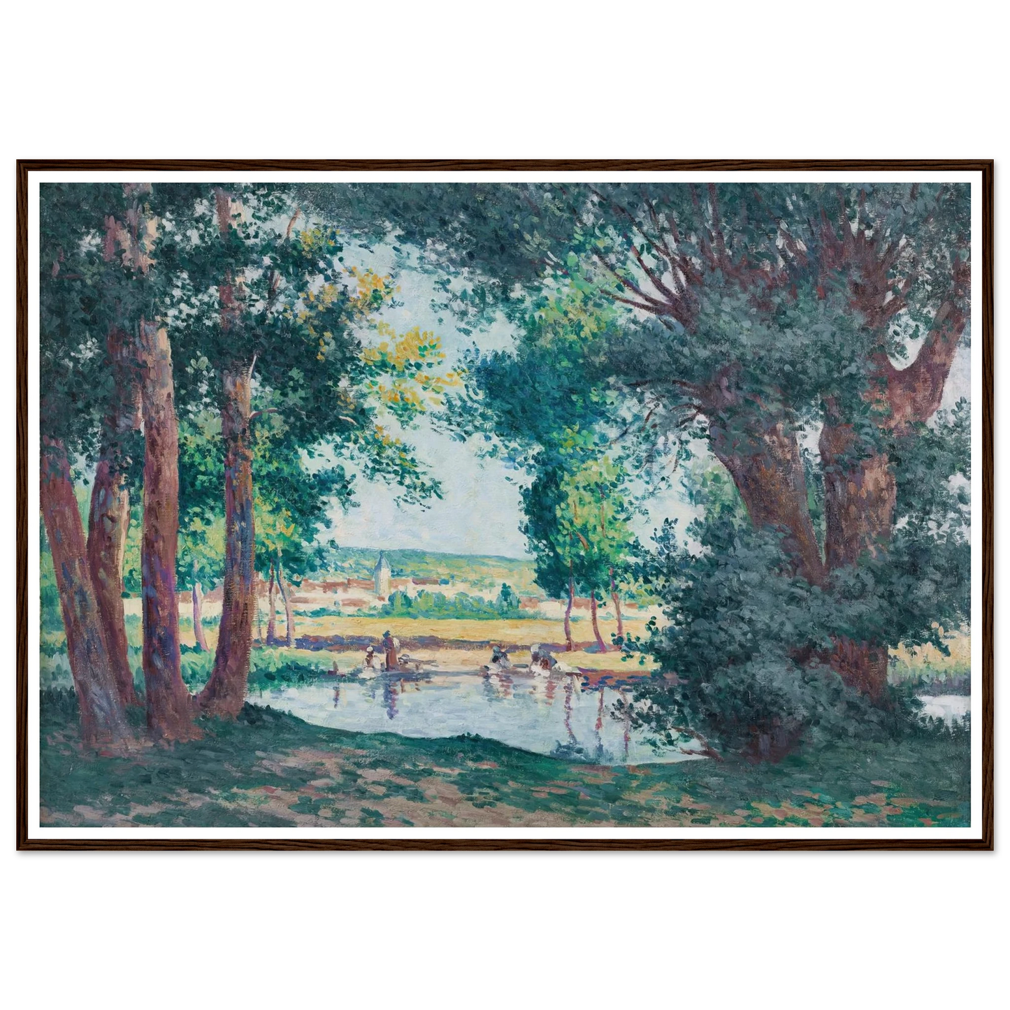 Bessy-sur-Cure, les lavandieres au bord de l’eau (1906) Art Print | Maximilien Luce-Quipham Collections