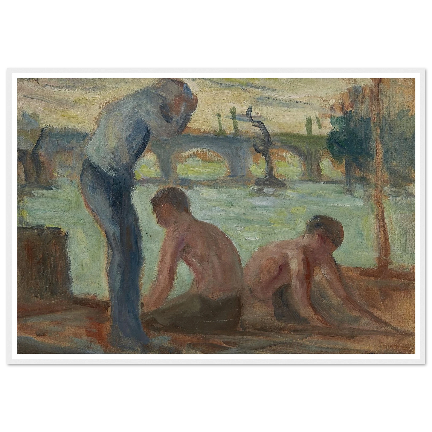 Personnages en bord de Seine Art Print | Maximilien Luce-Quipham Collections