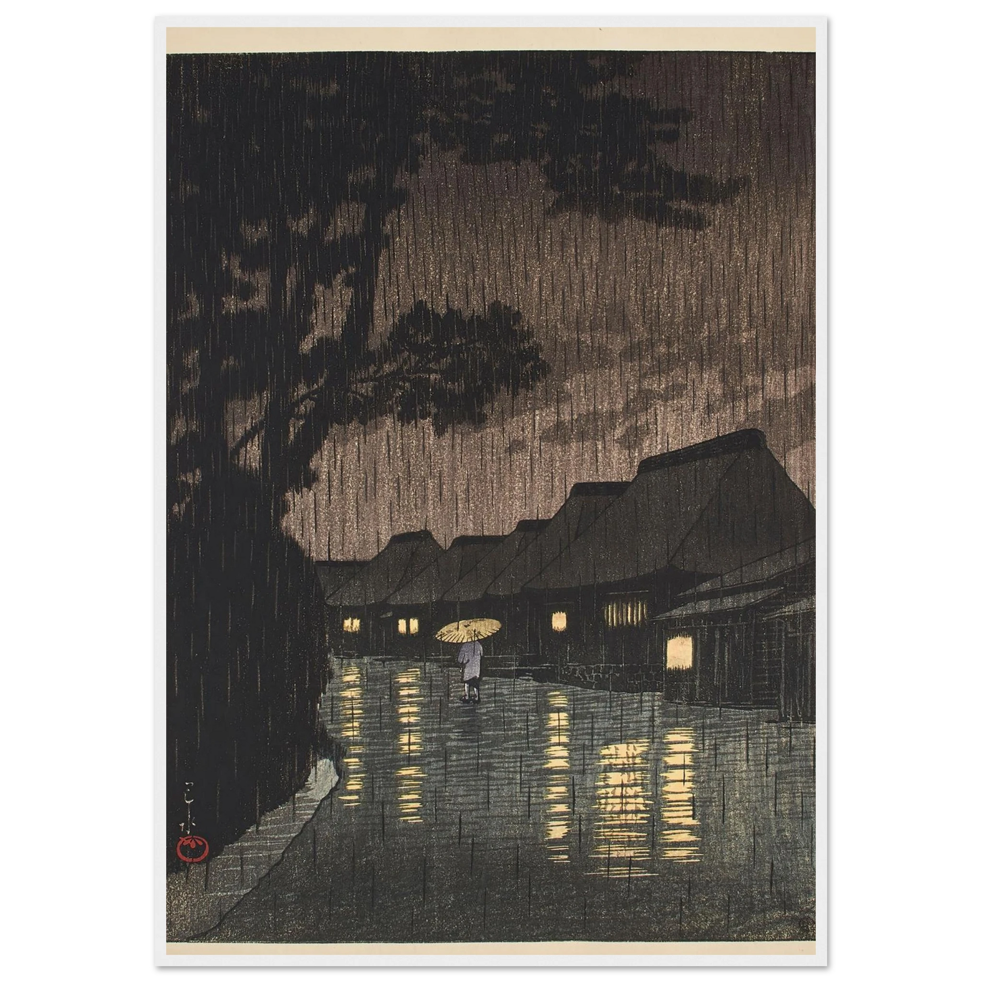 Soshu Maekawa no ame (Rain at Maekawa, Sagami Province) (1932) Art Print | Kawase Hasui-Quipham Collections