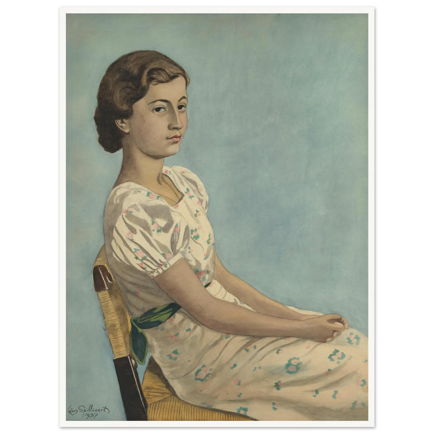 Portret van Mejuffrouw Simonne Kremer (1937) Art Print | Leon Spilliaert-Quipham Collections
