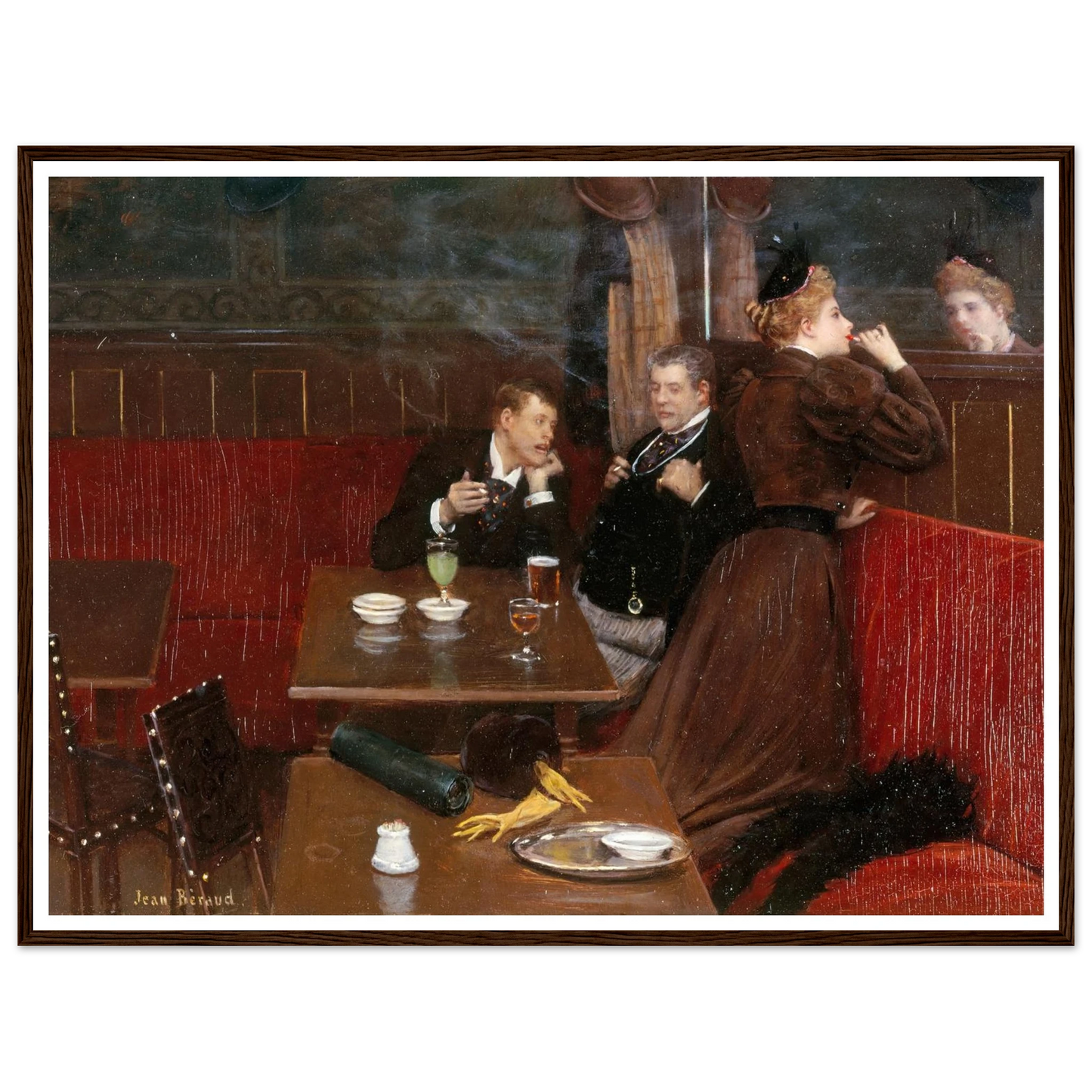Trois personnages dans un café (1890) Art Print | Jean Beraud-Quipham Collections