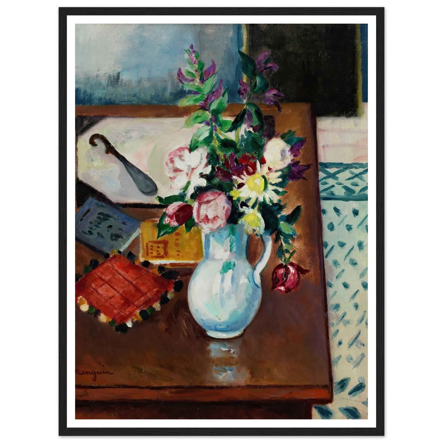 Coin de table, fleurs roses Art Print | Henri Manguin-Quipham Collections