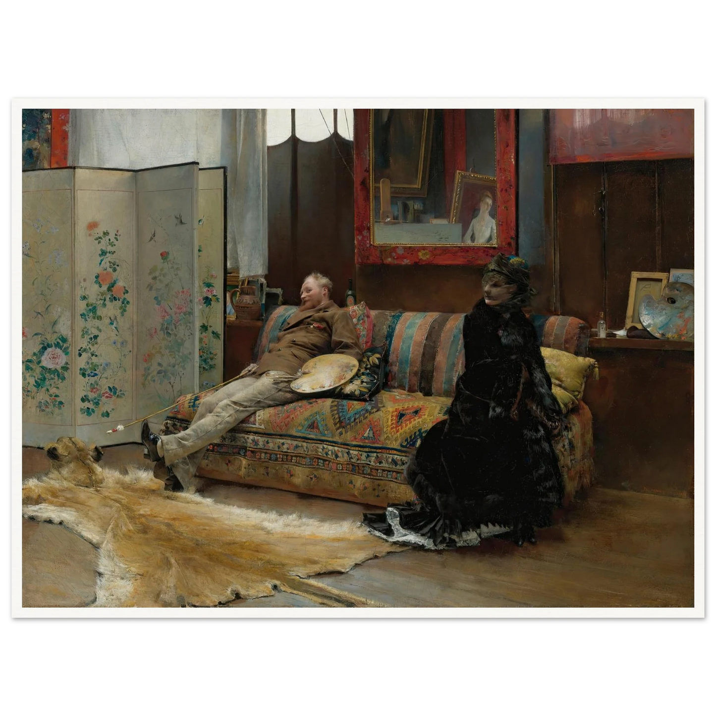 Bouderie (Gustave Courtois In His Studio) (1880) Art Print | Pascal Adolphe Jean Dagnan Bouveret-Quipham Collections