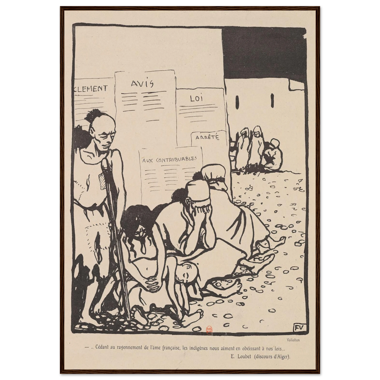 …Cedant au rayonnement de l’ame francaise,… Art Print | Felix Vallotton - Framed Poster - 30x40 cm / 12x16″ - Black frame