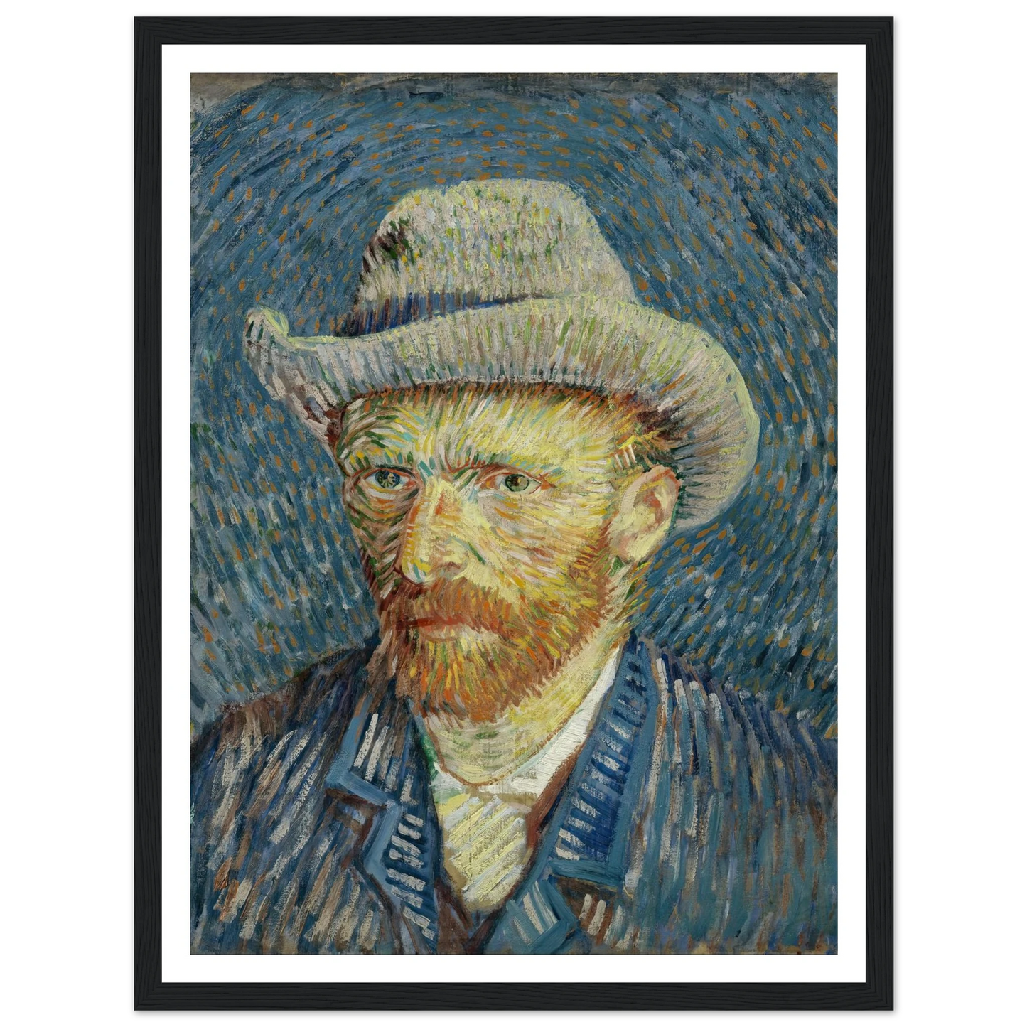 Self-portrait with grey felt hat (1887) Art Print | Vincent van Gogh-Quipham Collections