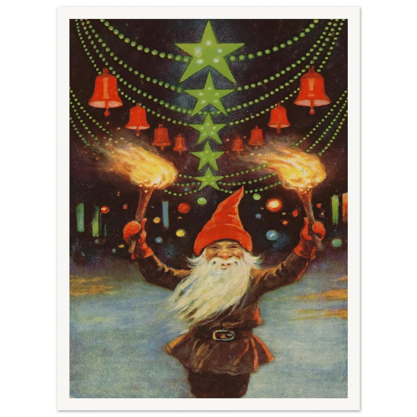 Celestial Fire Wreath Dance - Framed Poster - 30x40 cm / 12x16″ - Black frame