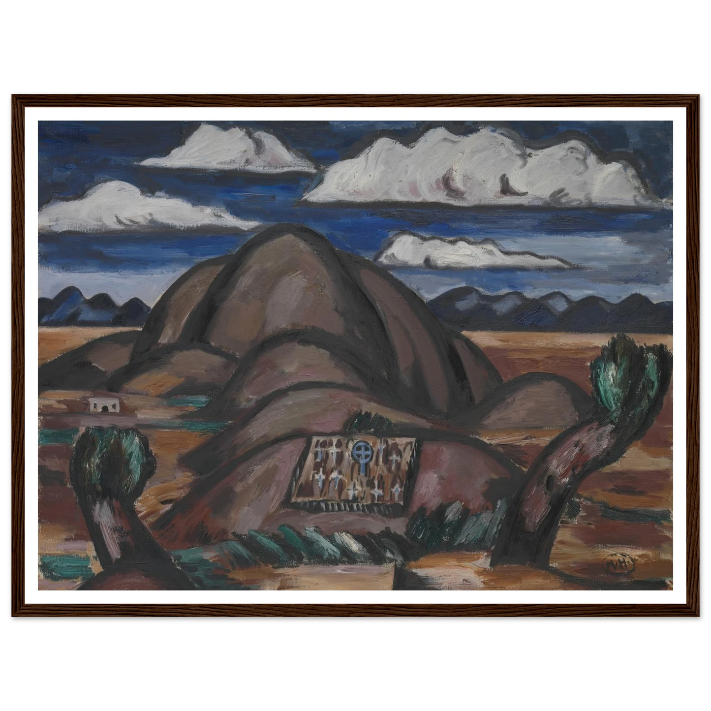 Cemetery, New Mexico (1924) Art Print | Marsden Hartley - Framed Poster - 30x40 cm / 12x16″ - Black frame
