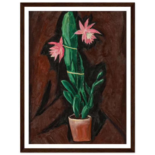 Cerise Cactus (1919-1920) Art Print | Marsden Hartley - Framed Poster - 30x40 cm / 12x16″ - Black frame