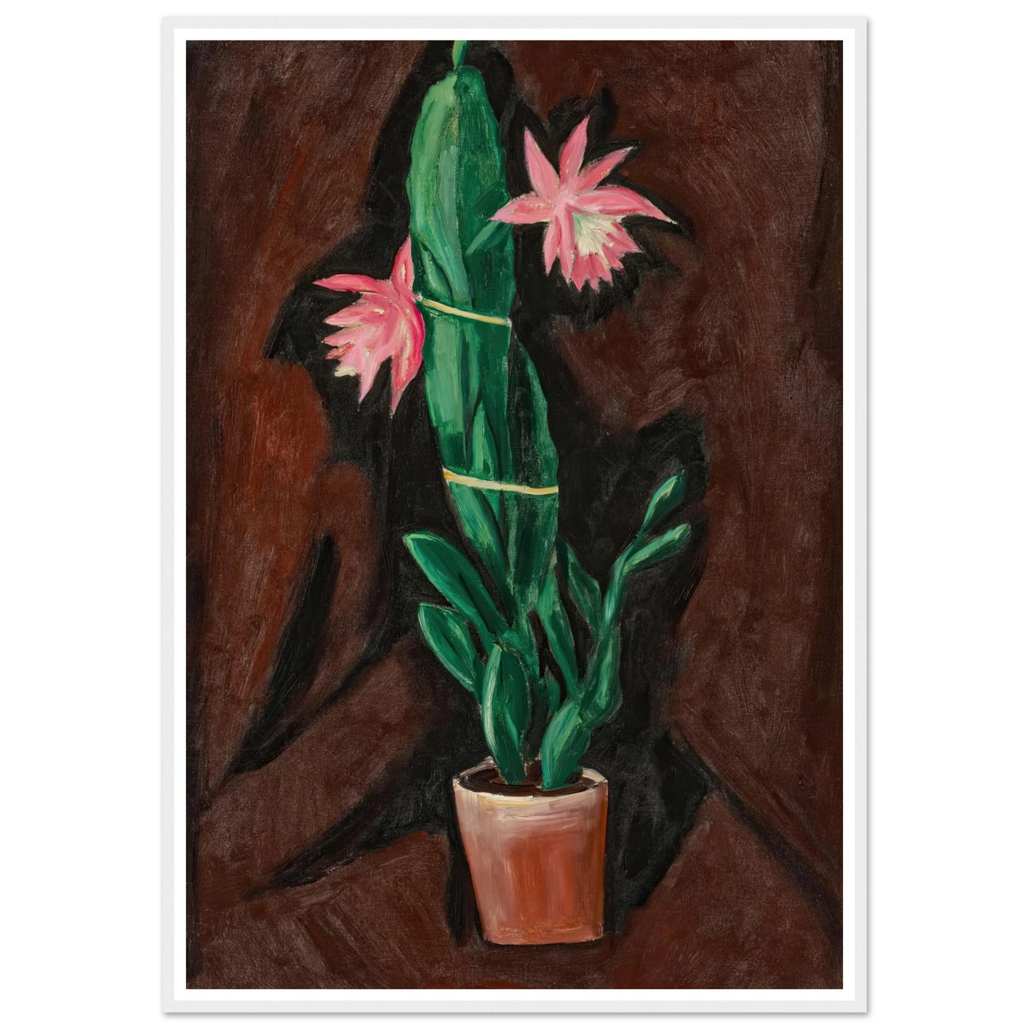 Cerise Cactus (1919-1920) Art Print | Marsden Hartley - Framed Poster - 30x40 cm / 12x16″ - Black frame