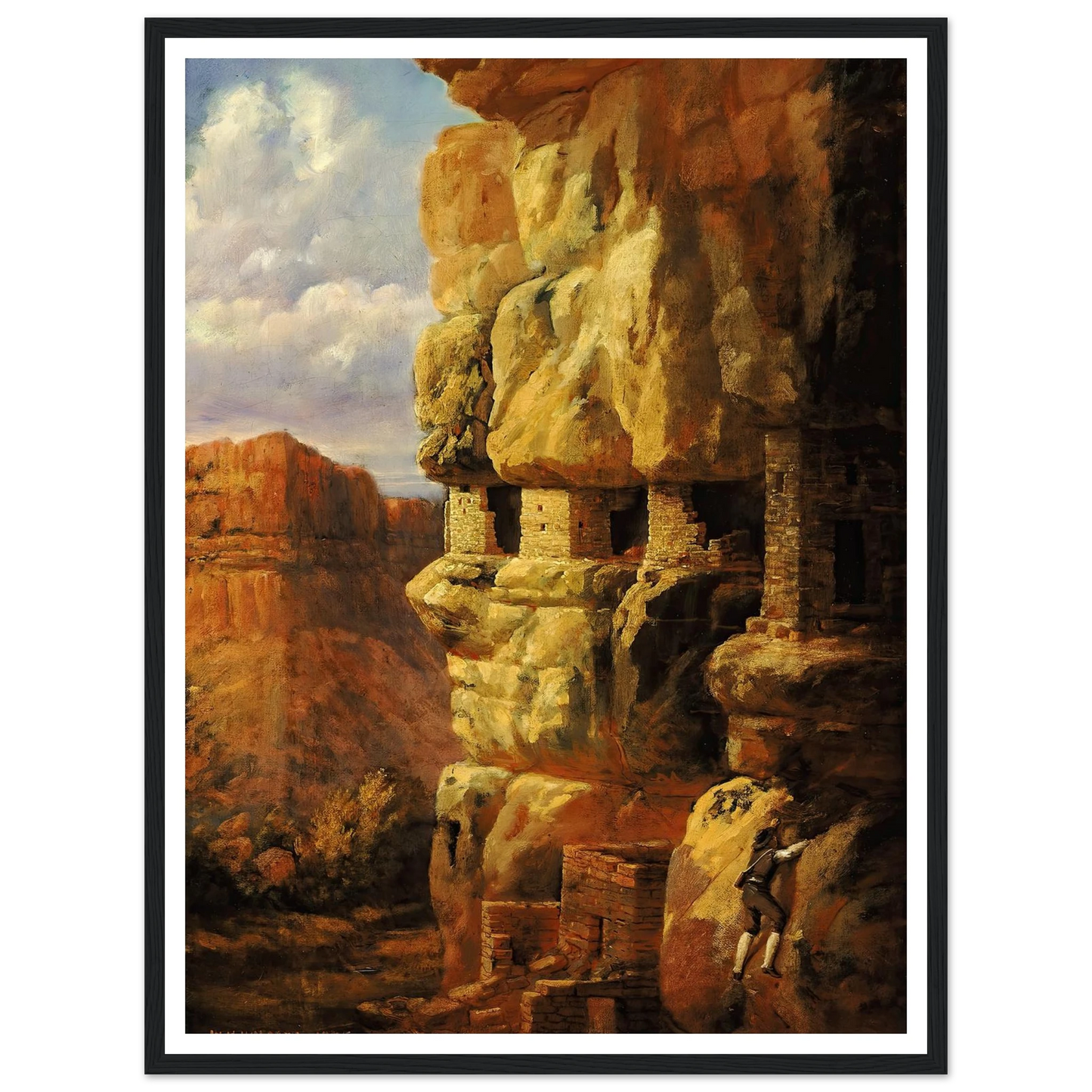Cliff Houses On The Rio Mancos, Colorado (1875) Art Print | William Henry Holmes-Quipham Collections