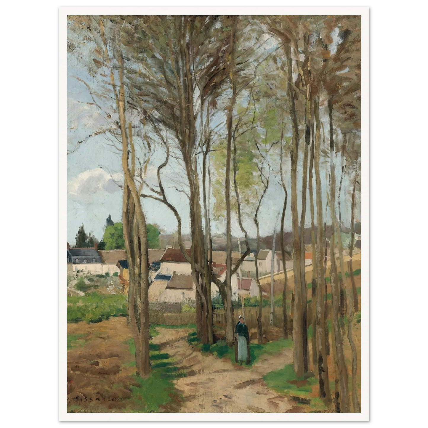 Le village à travers les arbres (circa 1869) Art Print | Camille Pissarro-Quipham Collections