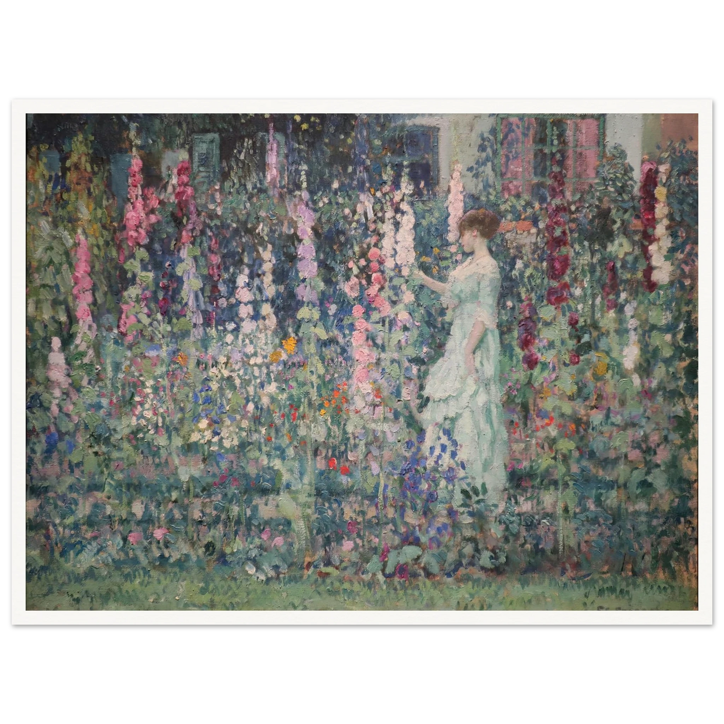Hollyhocks (by 1911) Art Print | Frederick Carl Frieseke-Quipham Collections