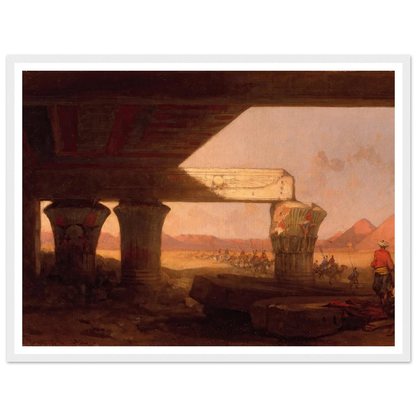 Egyptian Landscape with a Distant View of the Pyramids (1862) Art Print | David Roberts-Quipham Collections