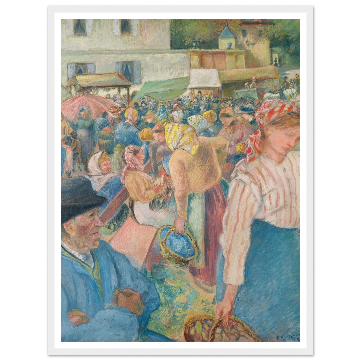 Marché à la volaille, Pontoise (1882) Art Print | Camille Pissarro-Quipham Collections