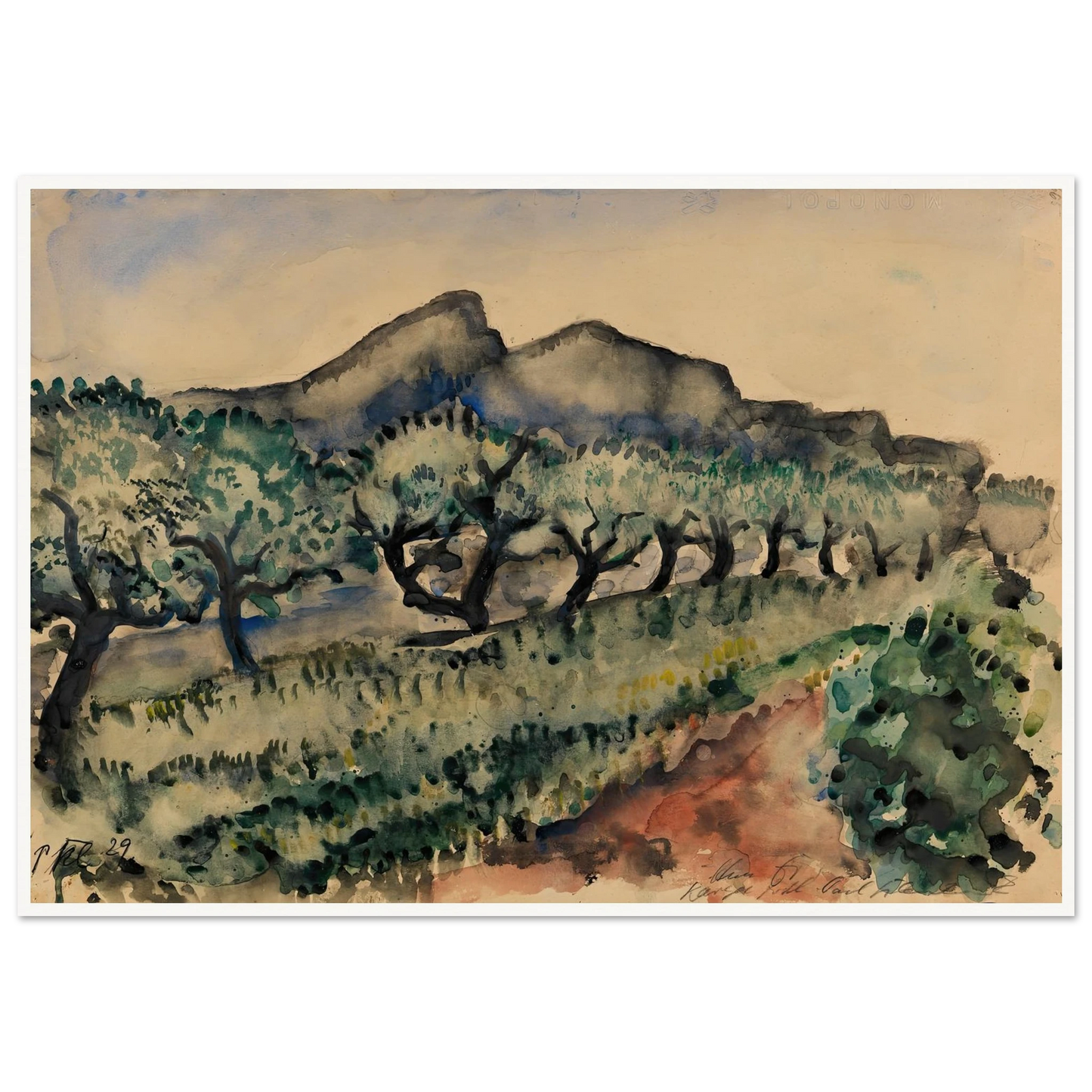 Garten in der Nähe Cassis (1929) Art Print | Paul Kleinschmidt-Quipham Collections