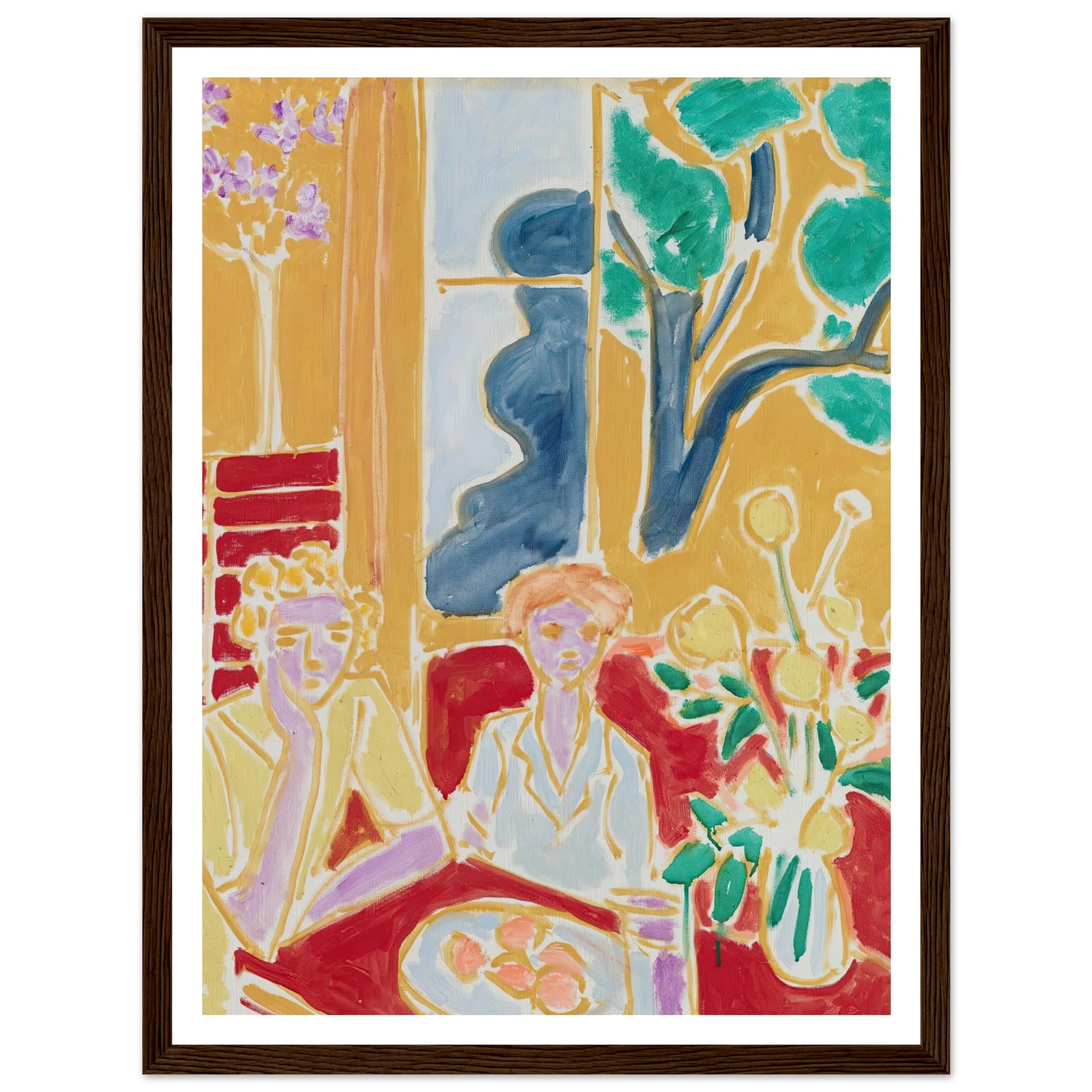 Deux Fillettes, fond jaune et rouge (1947) Art Print | Henri Matisse-Quipham Collections